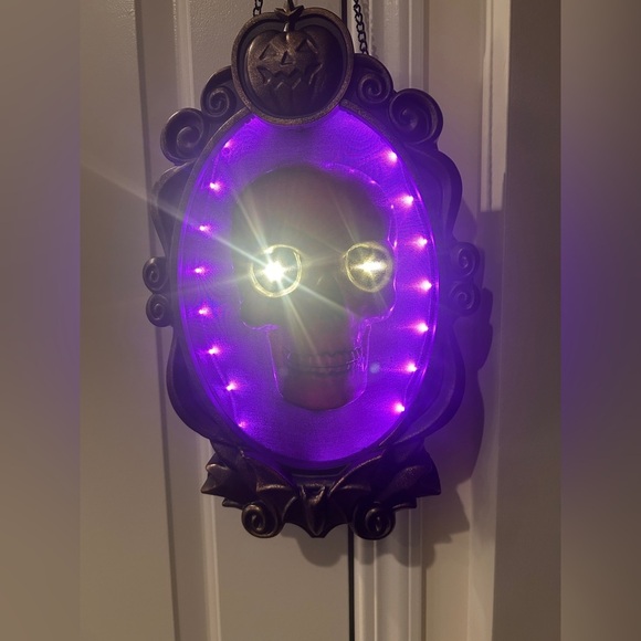 15” Light Up Emerging Skull Frame Halloween Decorative Prop Indoor Window Hanger - Picture 8 of 15